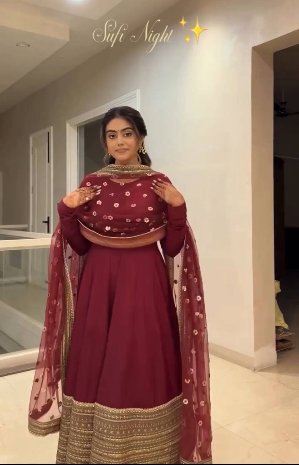 Royal Roman Silk Party Wear Gown with Heavy Embroidery