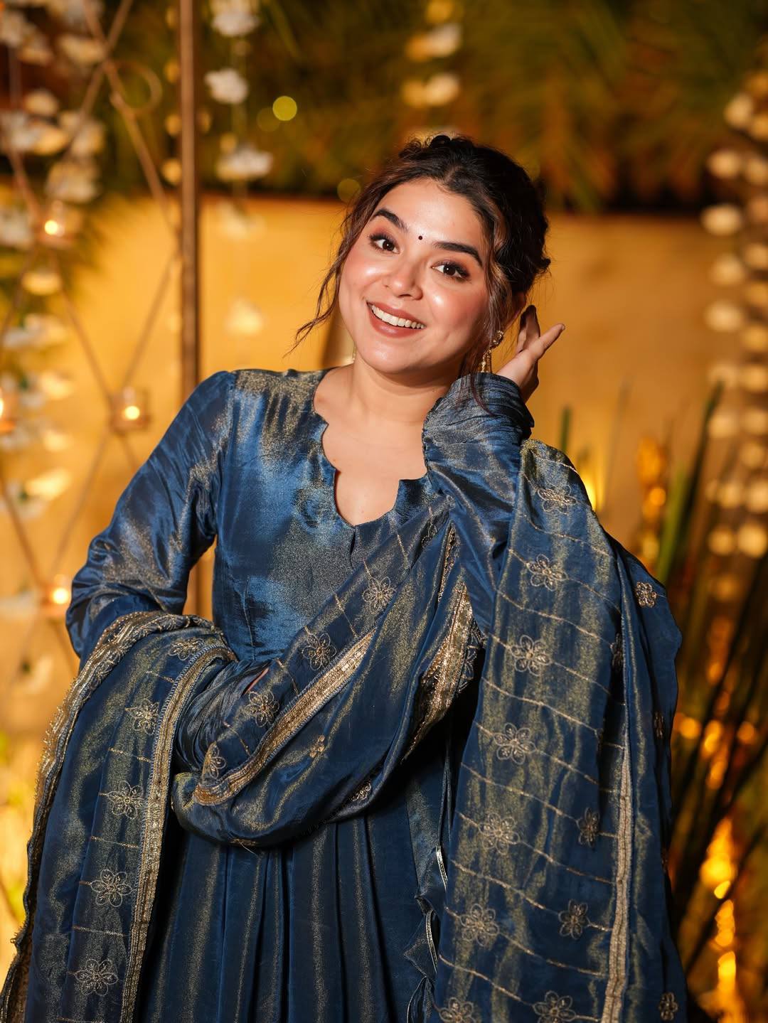 Elite Fancy Style Vichitra Silk Anarkali – Wedding & Party Wear