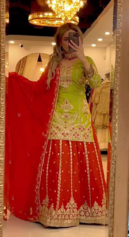 Heavy Sequence Work Chinnon Silk Palazzo Suit for Women & Festive Ethnic Wear