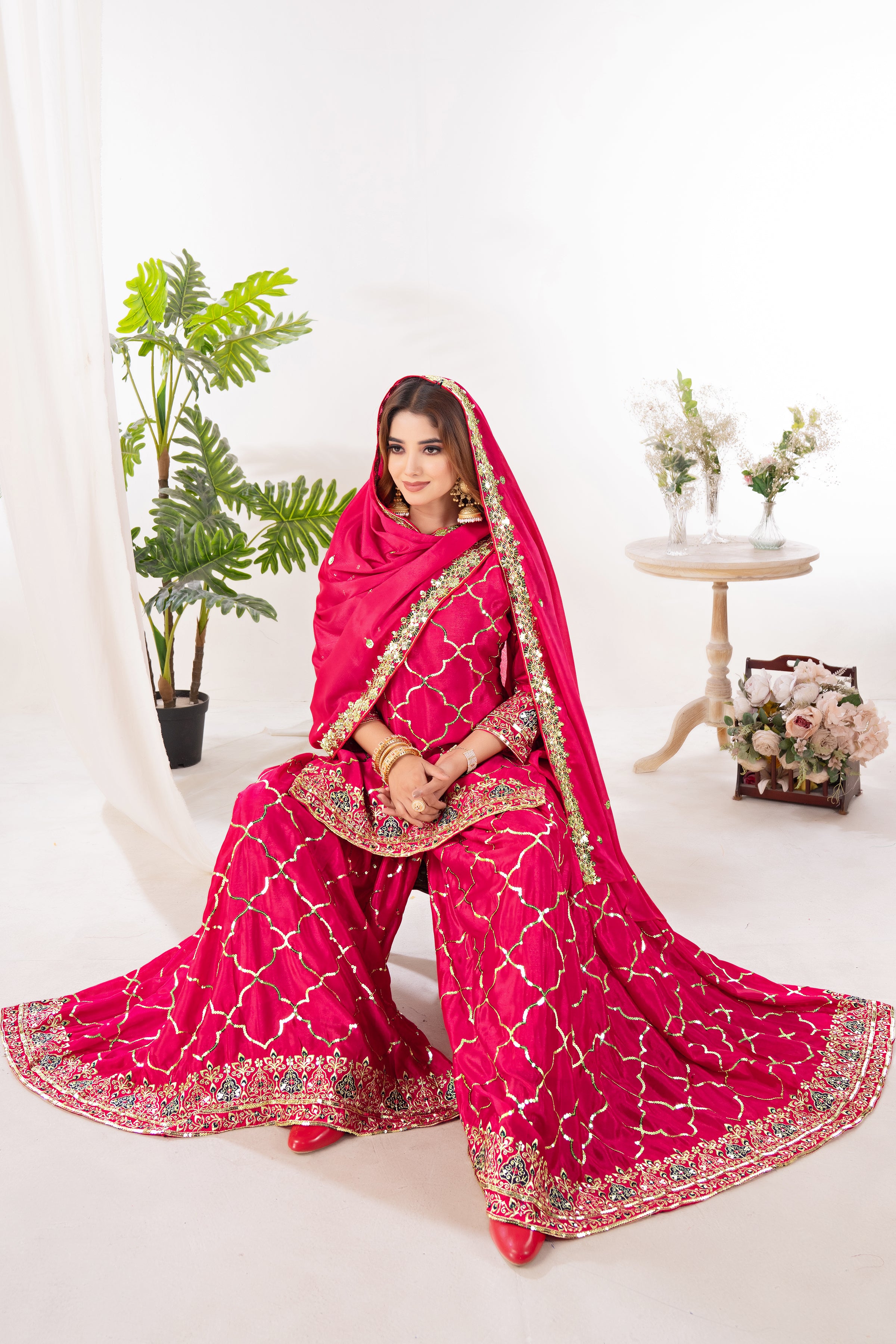 Wear our glowing yellow sharara outfit and shine brighter than the sun.