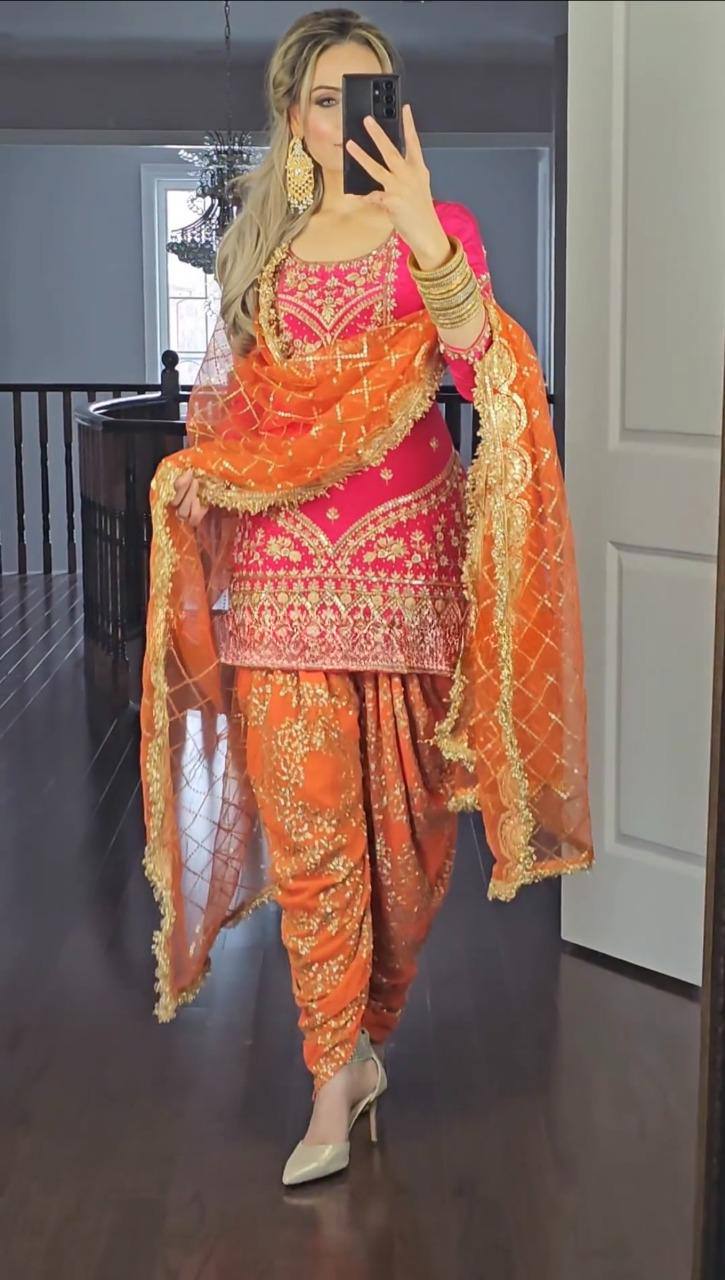 The perfect Patliya suit will let you shine with serene elegance on any important occasion.