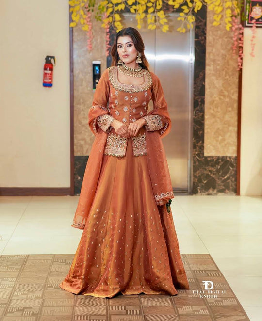Amrapali Trend beautiful sharara suit with embroidery is both traditional and elegant, making it perfect for weddings, cultural events, and happy times.