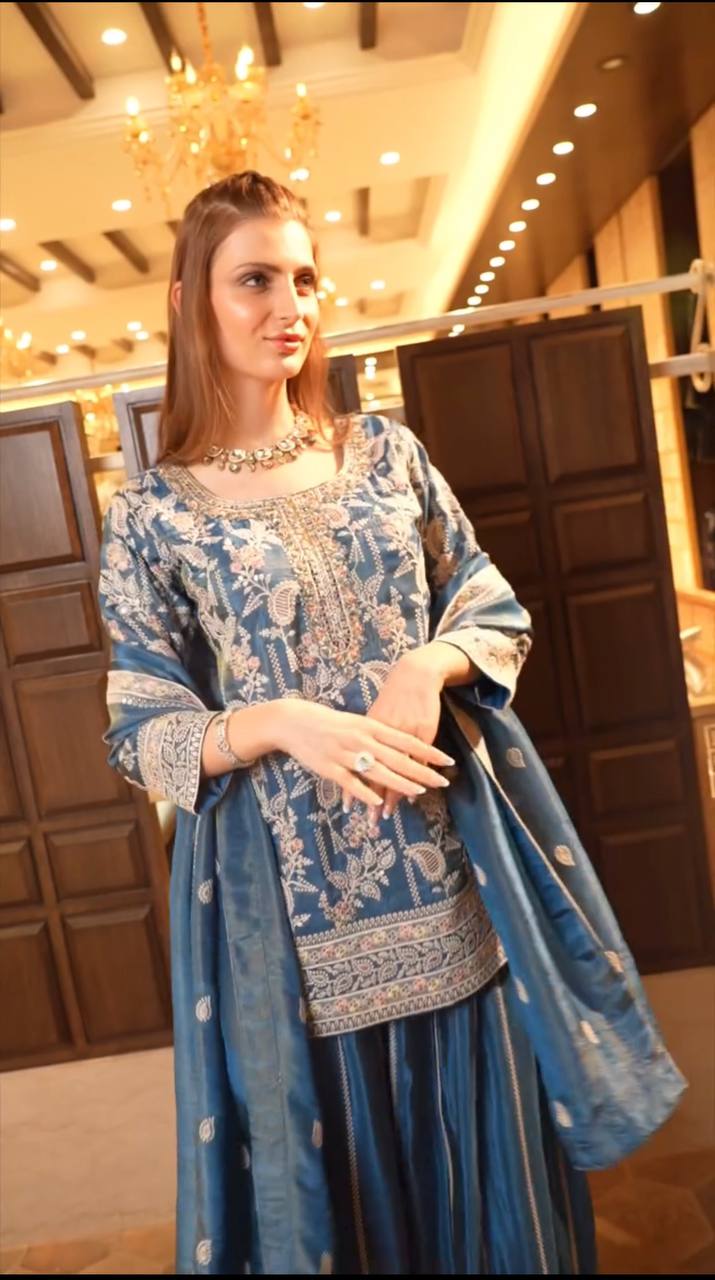  #KurtaSet #FashionInspo #OutfitOfTheDay #DesignerSuit #BlueOutfit