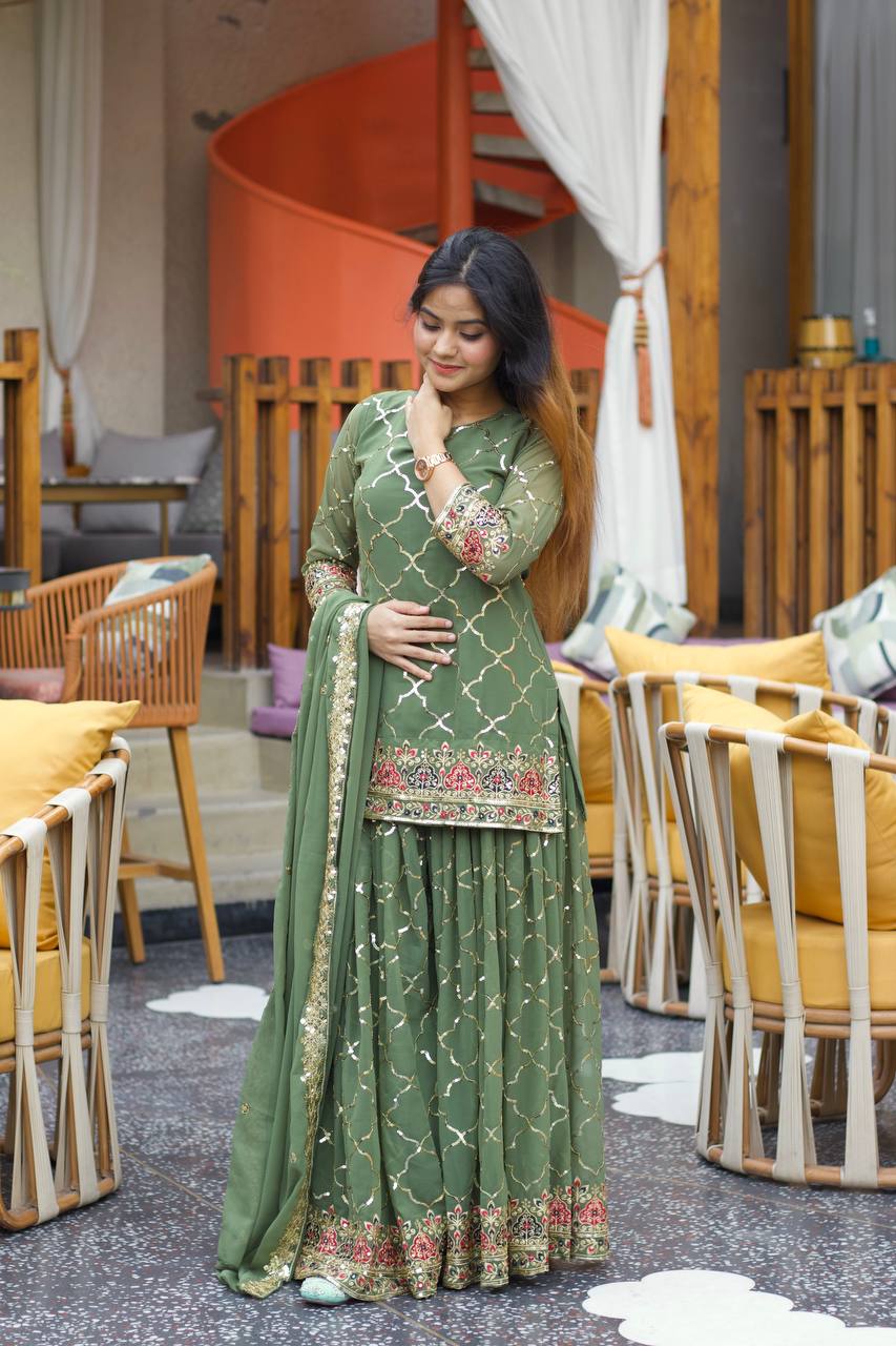 green sharara dress for wedding Green bridal Sharara - 32% OFF