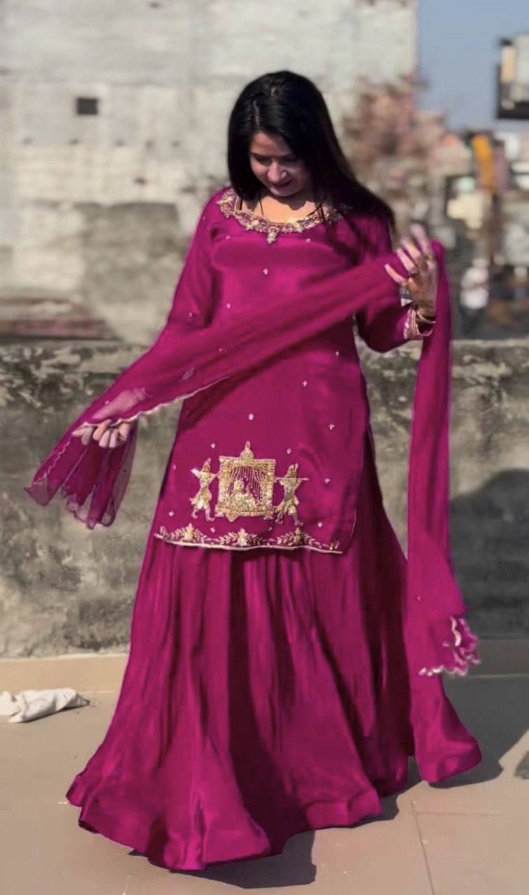 #CrepeSilkLehenga
#BeadsWorkLehenga
#WeddingWear
#PartyWearLehenga
#TraditionalLook