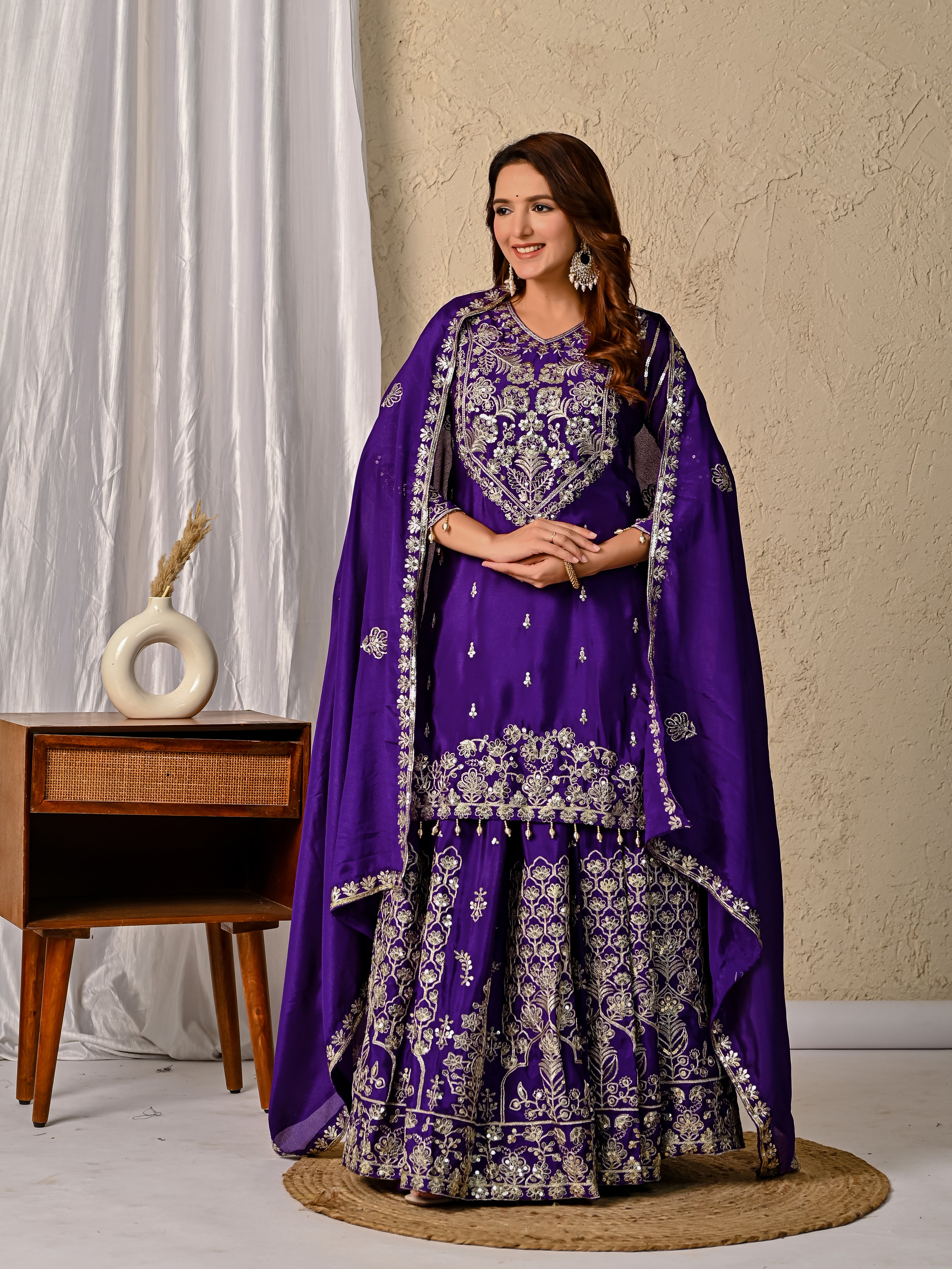 #RoyalLook #EthnicElegance #WeddingWear #PartyWearSharara