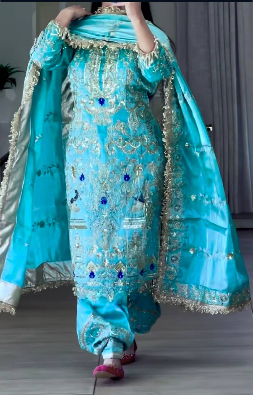Party Wear Ethnic Suit
Stitched Dhoti Salwar Set
Heavy Embroidered Suit for Women