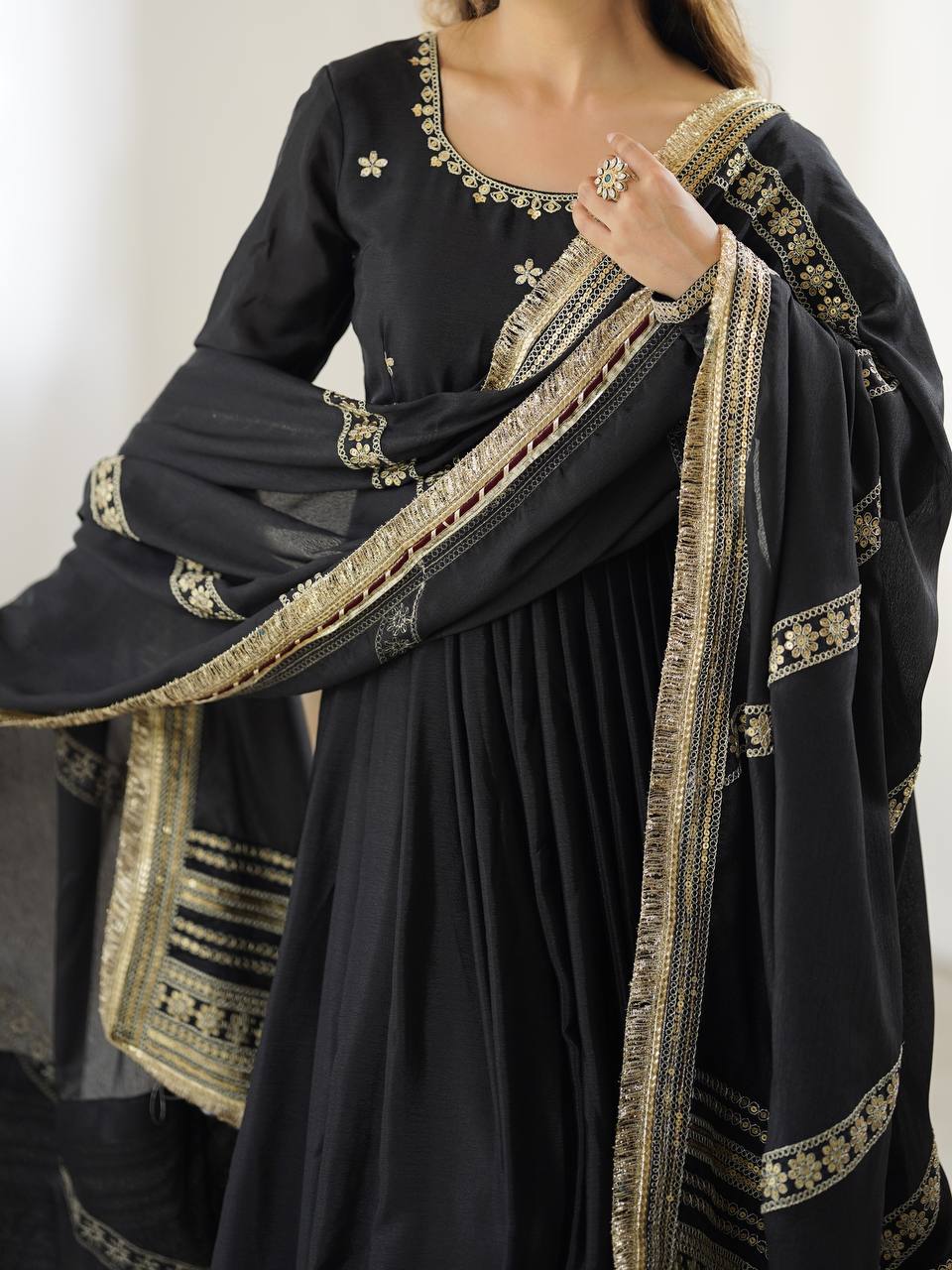 Royal White Floor-Length Anarkali Dress for Festive & Wedding Wear