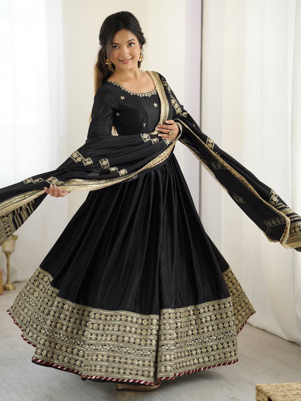 Royal White Floor-Length Anarkali Dress for Festive & Wedding Wear