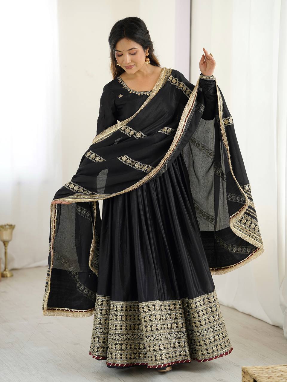Royal White Floor-Length Anarkali Dress for Festive & Wedding Wear