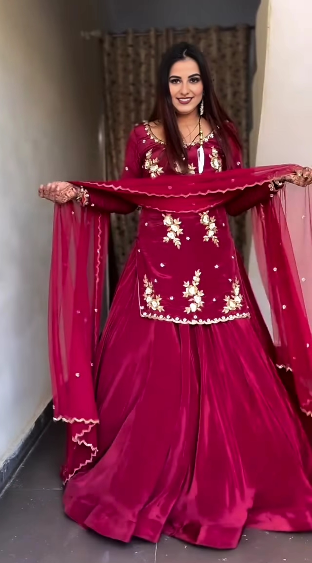 For any party occasion, steal the show in this gorgeous pink lehenga gown, which combines classic elegance with contemporary glitz.