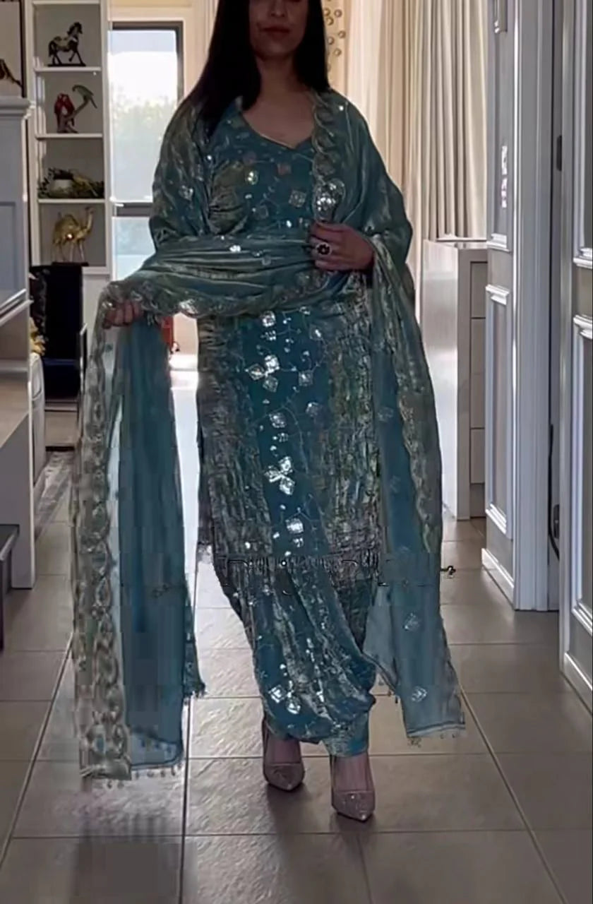 Elegant Fandy Crushi Silk Dhoti Style Suit – Party Collection