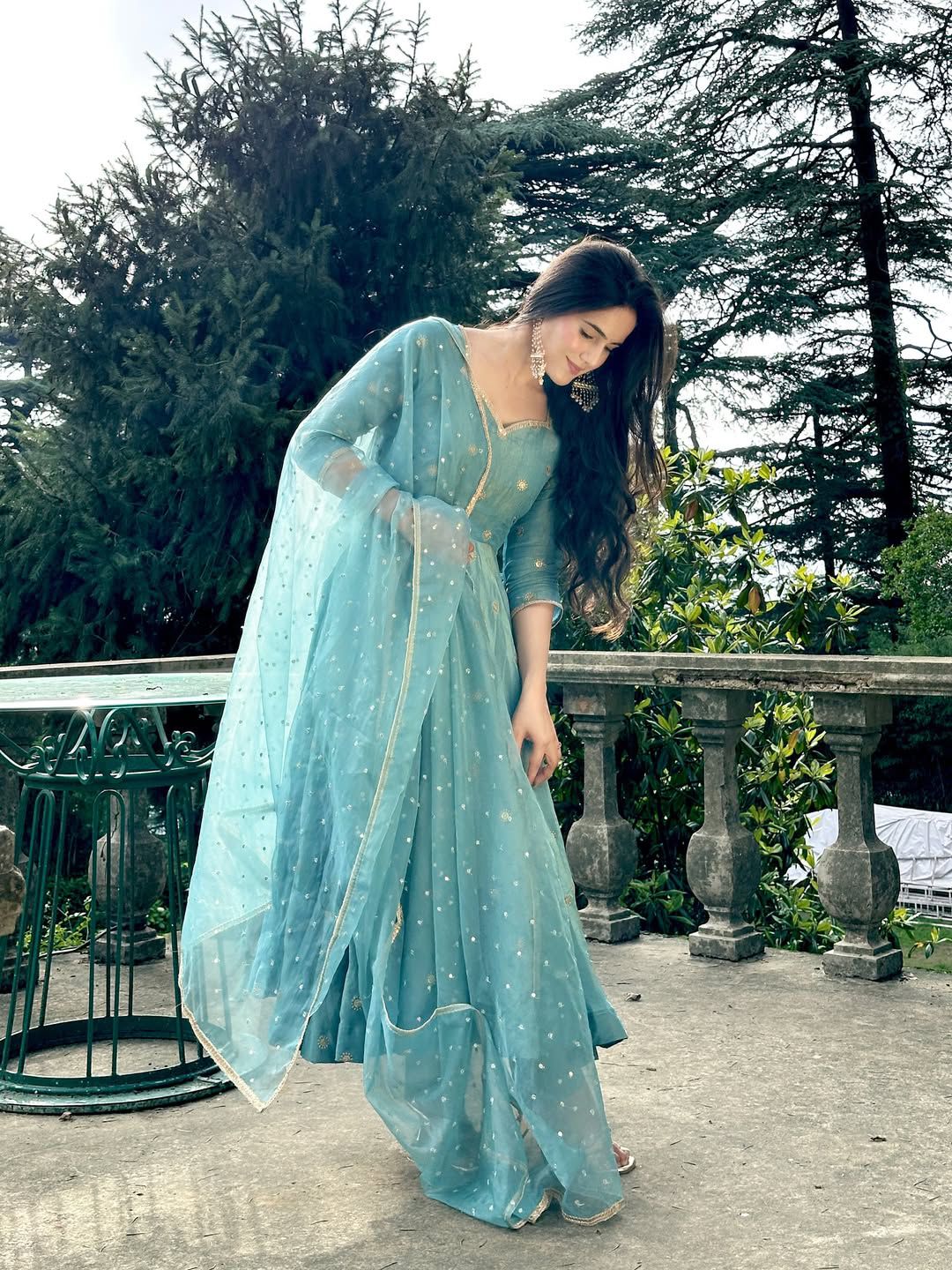 Fendy Silk Embroidery Gown Set
