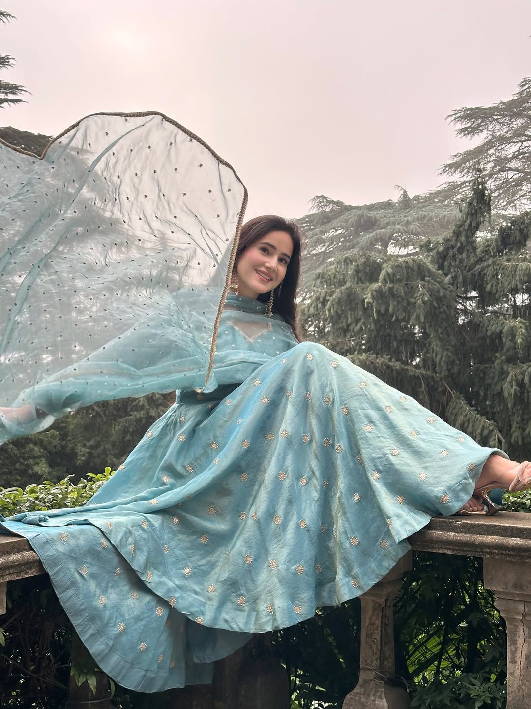 Fendy Silk Embroidery Gown Set